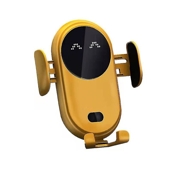 Gul Smart Car Trådlös Laddare och Automatisk Sensor Telefonhållare - 1 Styck