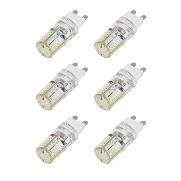 6 kpl G9 58LED-lamppu 6W 220V Kattolamppu Silikoniseinälamppu Eteiseen Lämmin valo