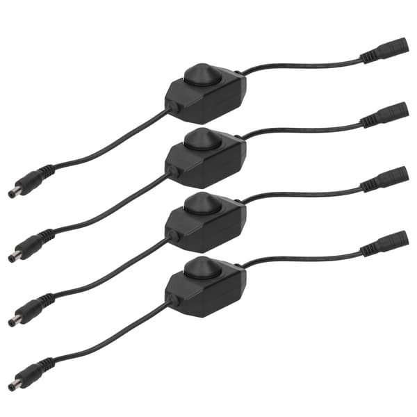 4 stk. 12V LED lysdæmperlampe trinløs dæmperknap controller tilbehør sort