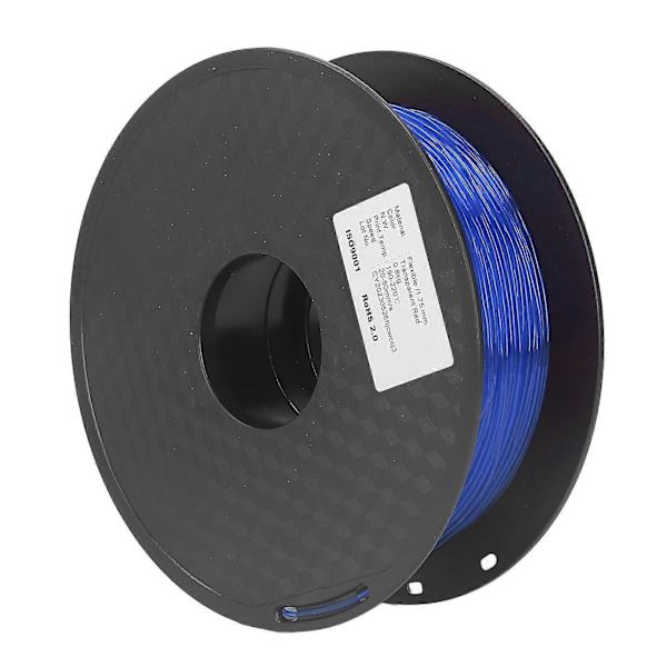 TPU Filament 1,75 mm 1 KG Bundle Tilstoppningsfri Fleksibel kompatibel med FDM 3D Printer Forbrugsvarer Klar Blå
