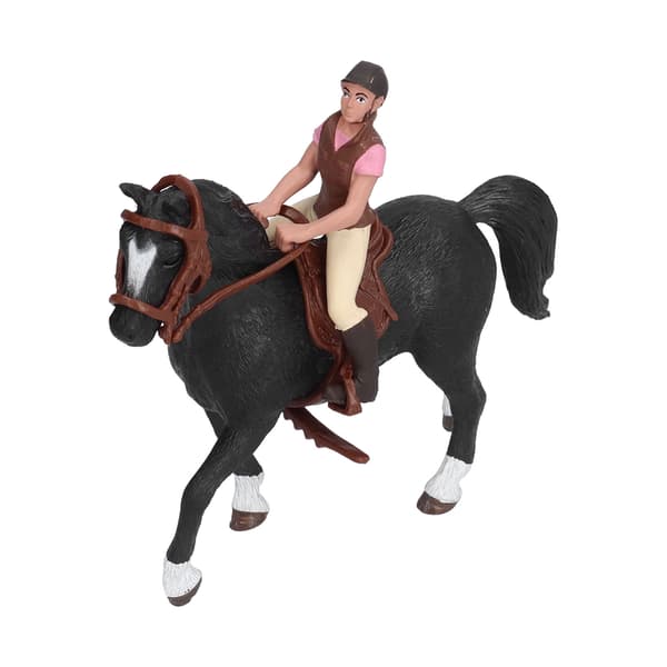 Hesterodeo-figur Børn Simuleret Farm Hesterytter Model Legetøj Fødselsdagsgave Pynt Pink Rytter