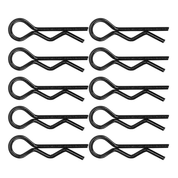 10 stk. 7MM RC bilskalclips R-formede metal karossericlips til 1/5 1/6 1/8 1/10 RC bil (sort)
