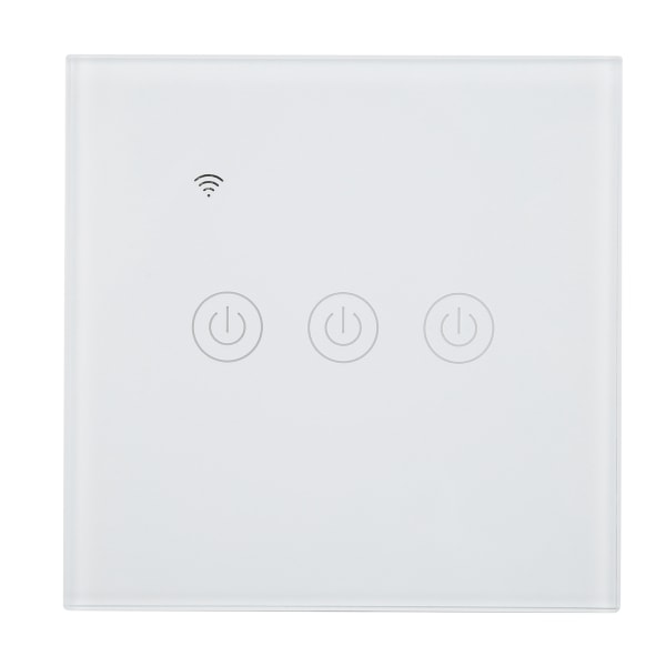 3 Gangs Smart Light Switch Panel Berørbar trådløs Single Zero Fire Line Universal 200‑240V ACWIFI