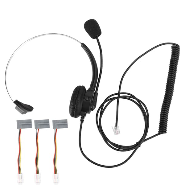 Telefon Monaural Headset Fastnettelefon Hovedtelefon med Mikrofon til Hjemmebrug