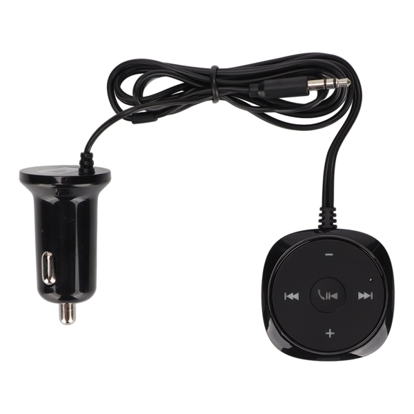 Bil Bluetooth 5.0 Audio Receiver Handsfree Calling 5V 2.1A USB laddningsport för bilar med 3,5 mm AUX-ingång