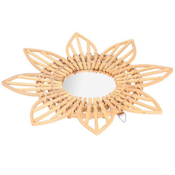 Rattan Innovativ Kunst Dekorasjon Sminke Speil Retro Dressing Bad Vegg Hengende SpeilBlomst