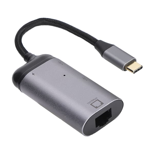 Monitoiminen 3in1 Type C -sovitin Type C uros RJ45/PD/USB A naaras -sovittimeen