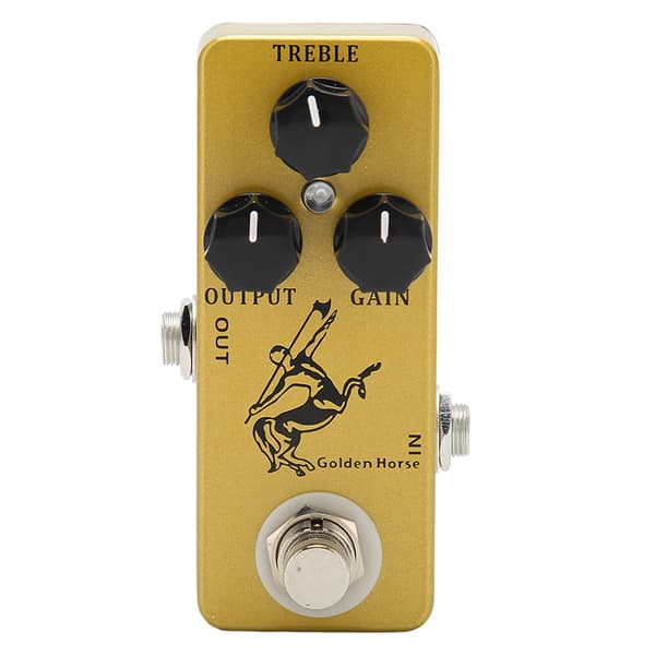 Overdrive Gitarr Effekt Pedal Aluminiumlegering Golden Horse Overdrive Effekt Pedal med True Bypass för Elgitarr