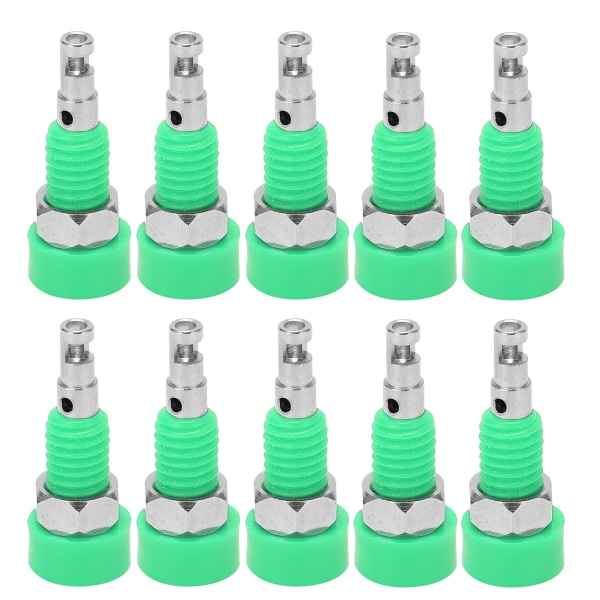 10 st 2 mm Banana Hona Jack Socket Connector Adapter Panel Mini Binding Post för elektroniskt instrument Grön