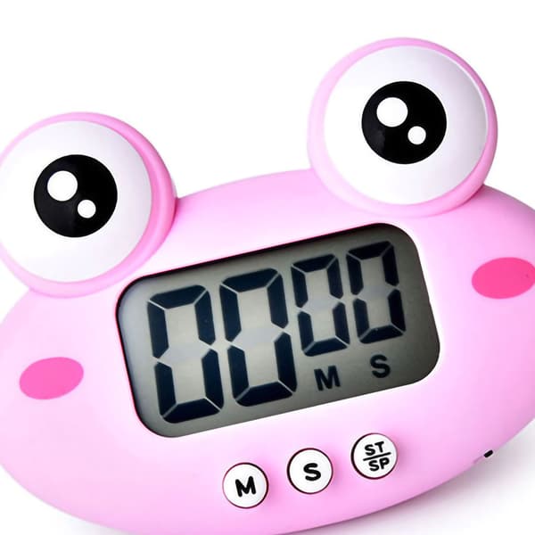 Dyretimer Student Magnetisk Digital 100 Minutters Nedtællingstimer Med Batteri til Køkken Prinsesse Pink Frø