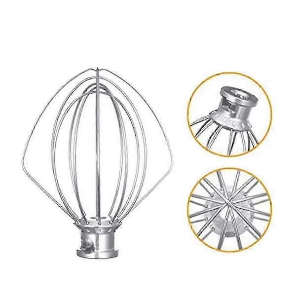 Rustfri stålpisker 5K452WW kompatibel med Kitchen Machine 5KSM90-5KSM185