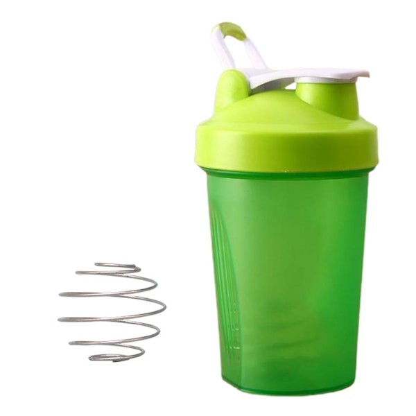 400 ml proteinshakebeholder treningsflaske med skala lekkasjesikker kjele inneholder løkketopp og rustfri vispekule