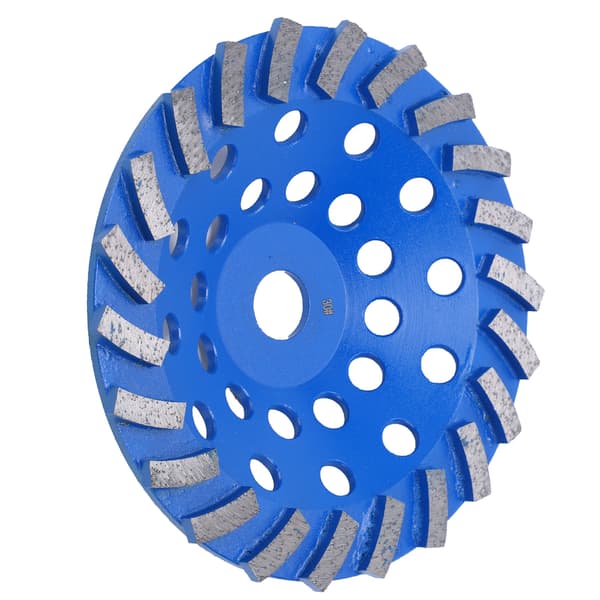 Diamantslibeskive Kop 24 Tænder Blå 180mm 30# Mesh til Slibning af Beton Sten Cement