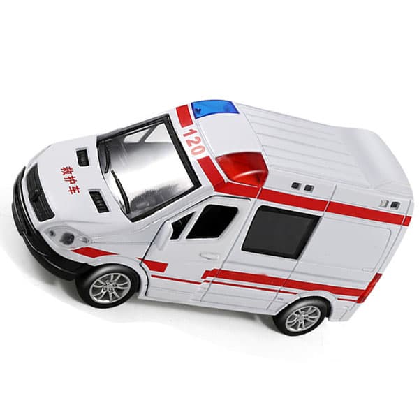 Ambulance Legetøjsbil Høj Simulation Nødhjælpskøretøj Legetøj med Lys til Børn