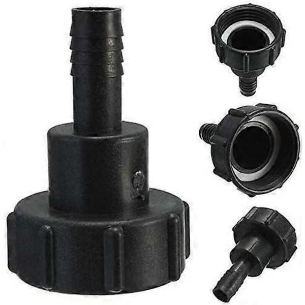 Tankslangeadapter Plast IBC Tank Adapter Haveslange Adapter Fittings Værktøj 60mm Gevind Import til 1,5\"(38mm) Tilslut Slange (Pakke med 1)