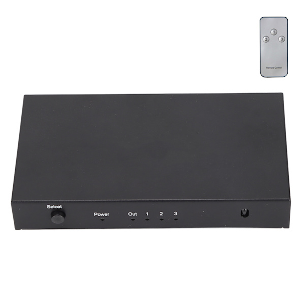 HD Multimedia Interface Switch 3 ind 1 ud 3D 4K HD Video Splitter til PS3 Laptop 100‑240V US-stik
