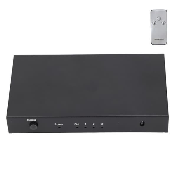 HD multimediegrensesnittbryter 3 inn 1 ut 3D 4K HD-videodeler for PS3 bærbar PC 100‑240V US-plugg