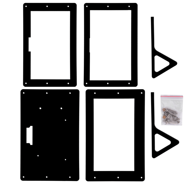 7 tums case i akryl med stativhållare för Raspberry Pi 7" skärm