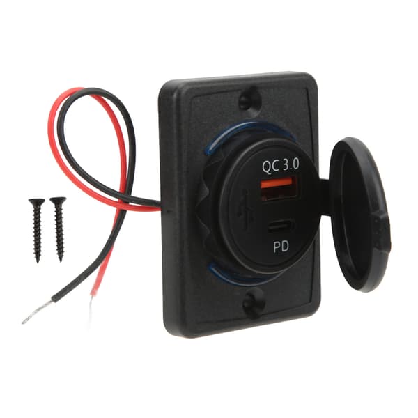 18W PD Billaddar Adapter Uttag QC3.0 USB Snabbladdning Universal för Input 12‑24V Bil RV Elektrisk Utrustning