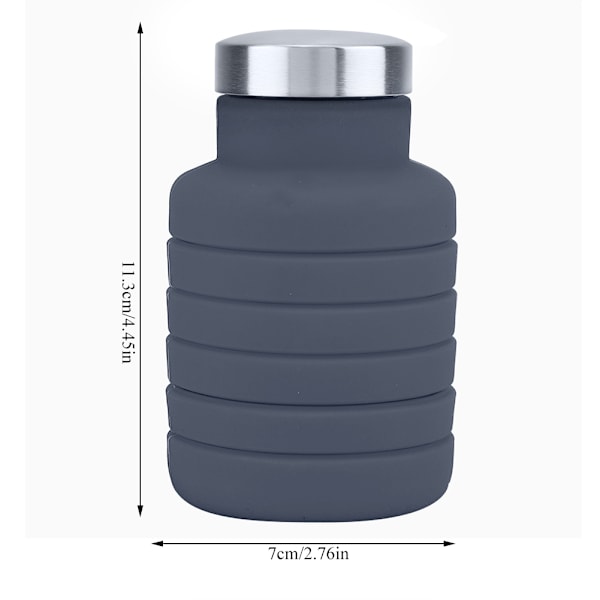 500ML Bärbar Fällbar Hopvikbar Utomhus Resa Kopp Vattenflaska Mugg Kontor Hem (Svart)