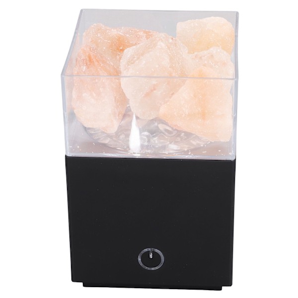LED Farverig Himalaya Salt Lampe Fjernbetjening Firkant Salt Blok Lampe Negativ Ion Luftrensning LampeSort