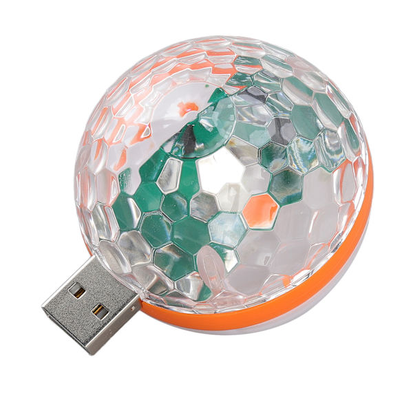 USB Mini Fargerik Ball Lys 2 Lysmoduser DC 5V Stemmestyring RGB Scenelys for Bursdagsfest Dansefest