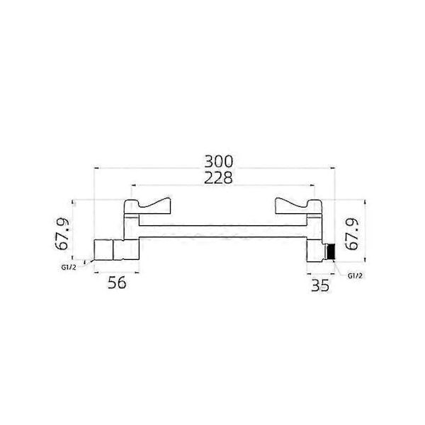Kobber Bruser Badeværelse Bruser Forbindelsesstang Bruserdyse Justerbar Forlængerstang Top Spray Brusehoved Holder Tilbehør, Brusearm + Dyse