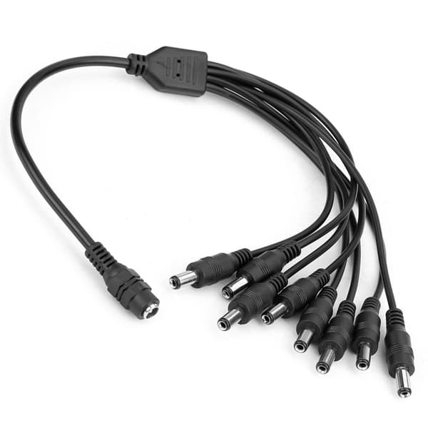 DC 12V 1 Hun til 8 Han Strømforsynings Splitter Kabel Adapter Konverter til CCTV Kamera