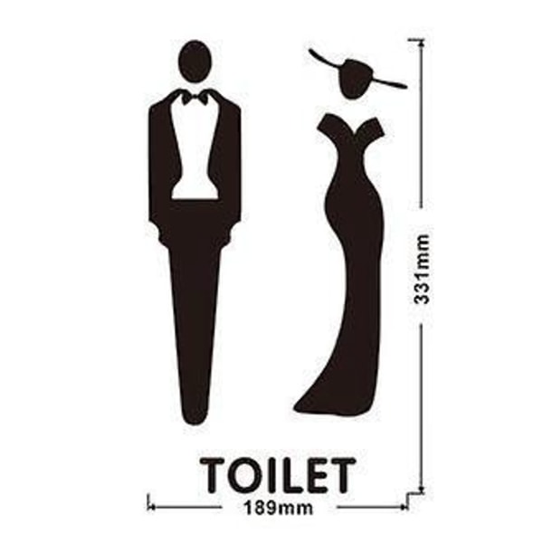Stereoskopisk minimalistisk toalettskylt för män och kvinnor, identifieringsskylt för köpcentrum, toalett, hem, hotell, kreativ toalettskylt