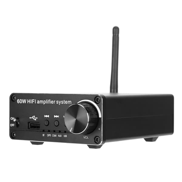 100‑240V Bluetooth 5.0 effektforsterker Stereo Hjem 60W Audio Digital lydforsterker UK Plug