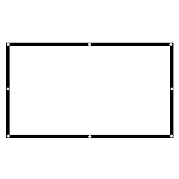 16:9 Bärbar HD-projektorskärm Vikbar projektionsgardin polyester för hemmakontor100in