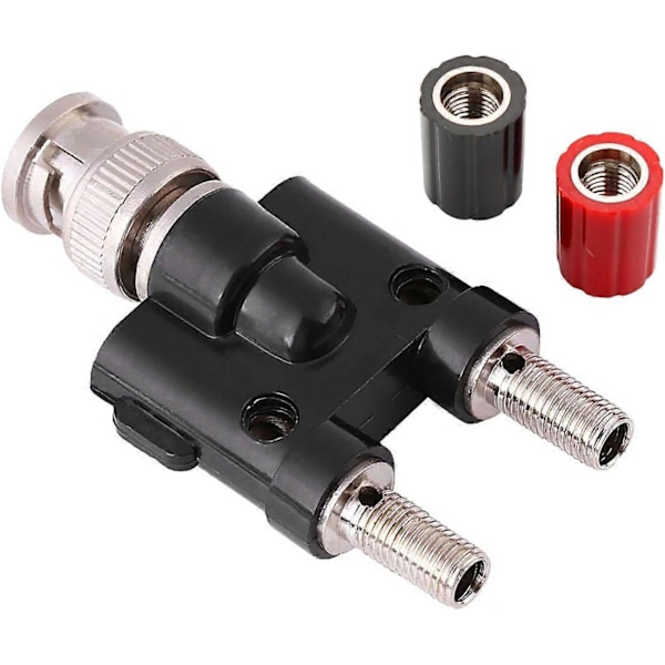 BNC til 4mm Banan Adapter, BNC Adaptere, BNC Hannplugg til 2 x 4mm Dobbel Banan Hunn Jack Adapter