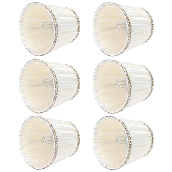 6 Stk Stof Lampeskærm Moderne Lysekrone Bordlampe Cover til E14 Screw Home Accessory