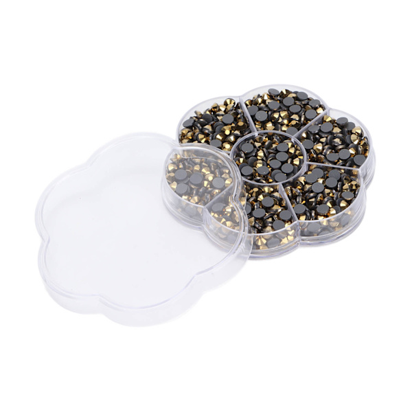 1000 stk. Rhinestones Glas DIY Dekorative Neglekunst Tilbehør til Tøj Sko JM201 Guld