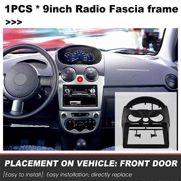 9-tums Radio Fascia Ram för Chevrolet Spark Lt 2010-2017 Svart99