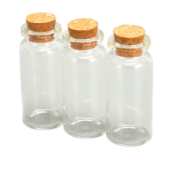 24 stk 20 mm diameter glas drivende flaske gennemsigtig ønskeflaske multifunktionel besked flaske til bryllupsfest