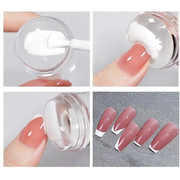 Klar Negle Stamper med 2 stk. Silikone Hoveder til Fransk Negleprint, Neglekunst, Manicure