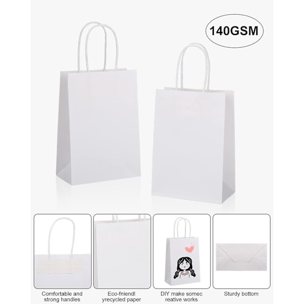 60x Ruskea voimapaperikassi kahvalla, voimapaperikassit syntymäpäiville, häihin, kiitospäivään, joulujuhliin, juhliin, tyhjä 21*11*27CM