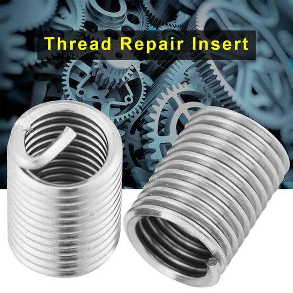 50 stk. rustfritt stål SS304 spiralformet trådinnlegg M6 x 1,0 x 2,5 D lengde