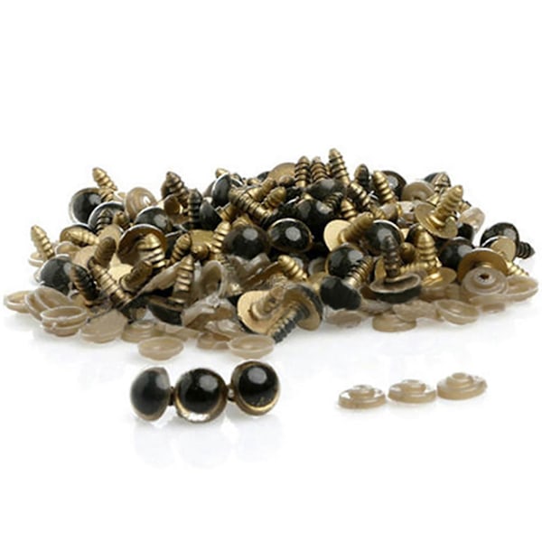 100 kpl 8-20mm Muovisia Turvasilmiä Nallekarhu Nukke Eläin Nuken Askarteluun DIY Keltainen 10mm