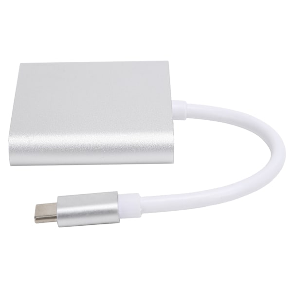 USB C-adapter 3.1 3 i 1 Hub-konverter Dock High Definition Multimedia Interface 4K Sølv