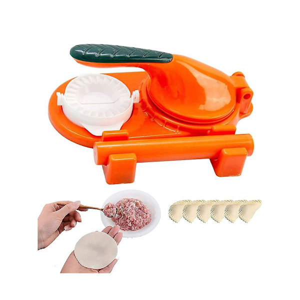 Tortillapressuppsättning - Enkel Hemgjord Dumpling Skin Maker och Pizzadägspressare för Köket (Orange)