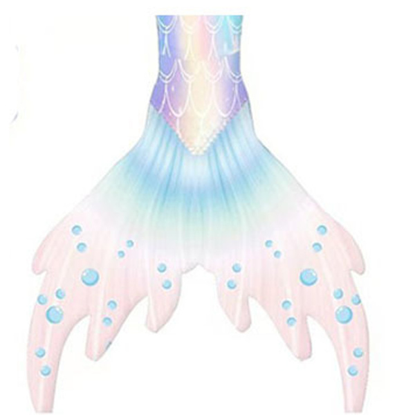 Mermaid tredelad set (med simfötter) - sjöjungfrusvans, lämplig för barns sommarbad, barnbaddräkt, lämplig för barns födelsedagspresenter 110cm