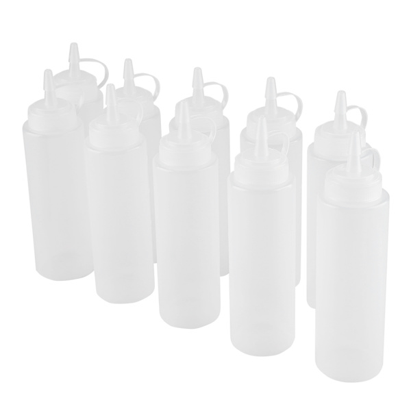 240 ml 10 stk. / sæt plastikkrydderidispenser til sauce, olie, fløde, eddike (hvid)