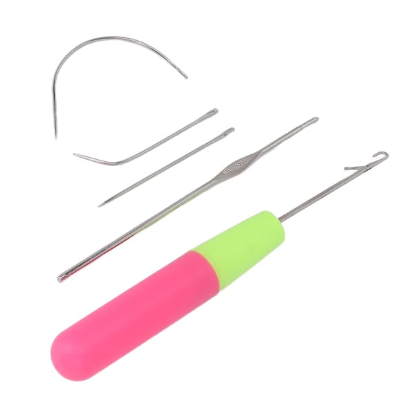 5 st Latch Hook Set Plast Böjda Latch Hooks Virknål Latch Hook Stickverktyg för flätat hår 5 st