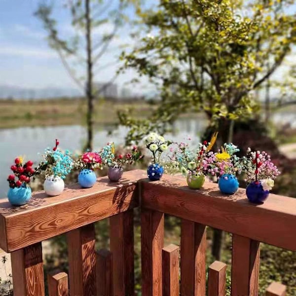 Harts handgjord vas blomsten bordsdekoration, perforerad vas, mini rund miniatyrvas present till mamma -GSLA ZD L rosa A