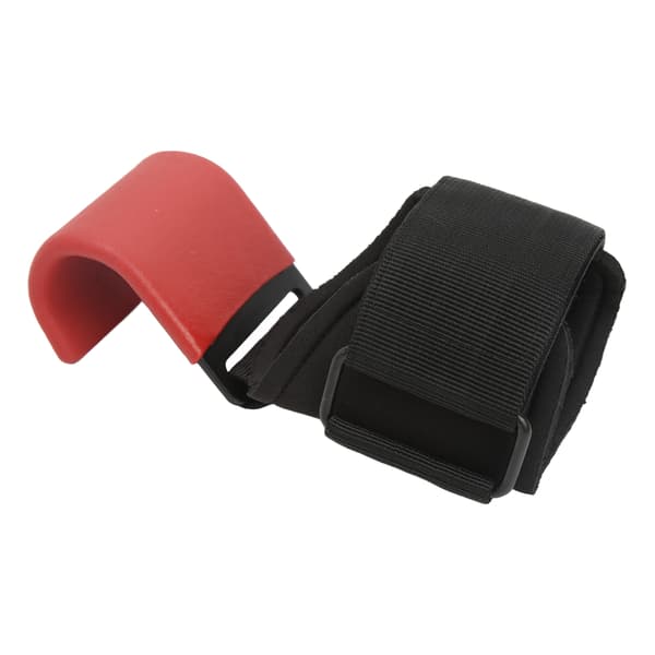 Tyngdlyftningskrokar Kraftiga Lyft handledsremmar Tyngdlyftningsgrepp Remmar Handskar Handledsstöd för gymträning Röd