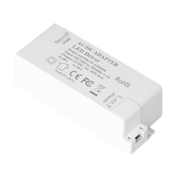LED-driver DC12V 4A 48W LED-transformator Lampe Strømforsyning Transformator for hjem AC100-240V