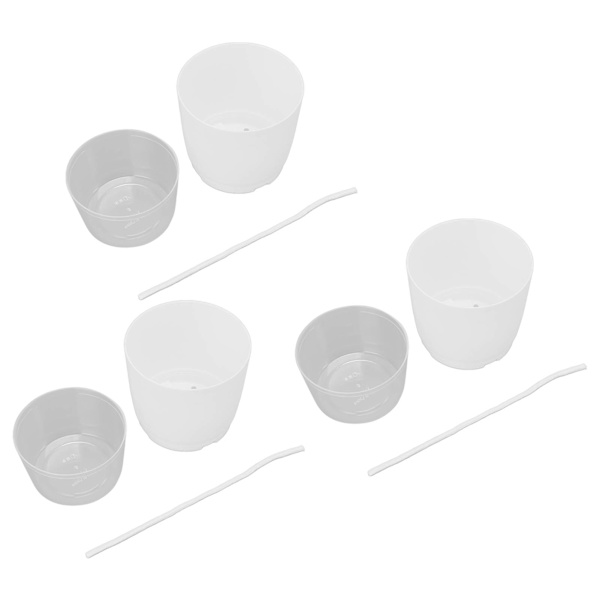 3PCS Självbevattnande Krukväxter Dubbelskikts Gröna Växter Blomkruka för Trädgård Balkong Inomhus Odling
