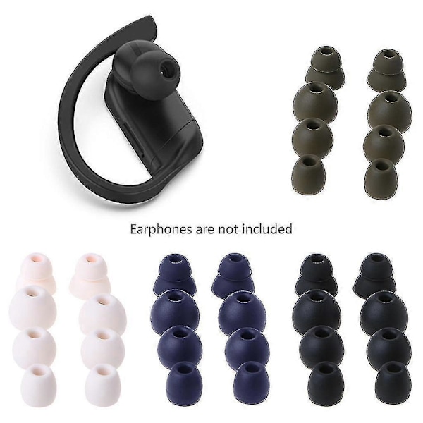 4 par silikonöronsnäckor In-ear Hörlurar Mjukt Skydd Ersättning För Powerbeat Pro - svart